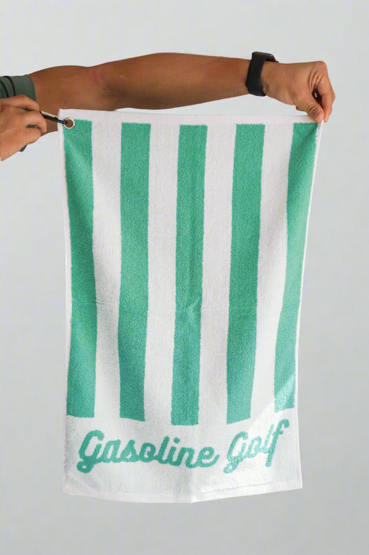 Striped Mint Green Golf Towel