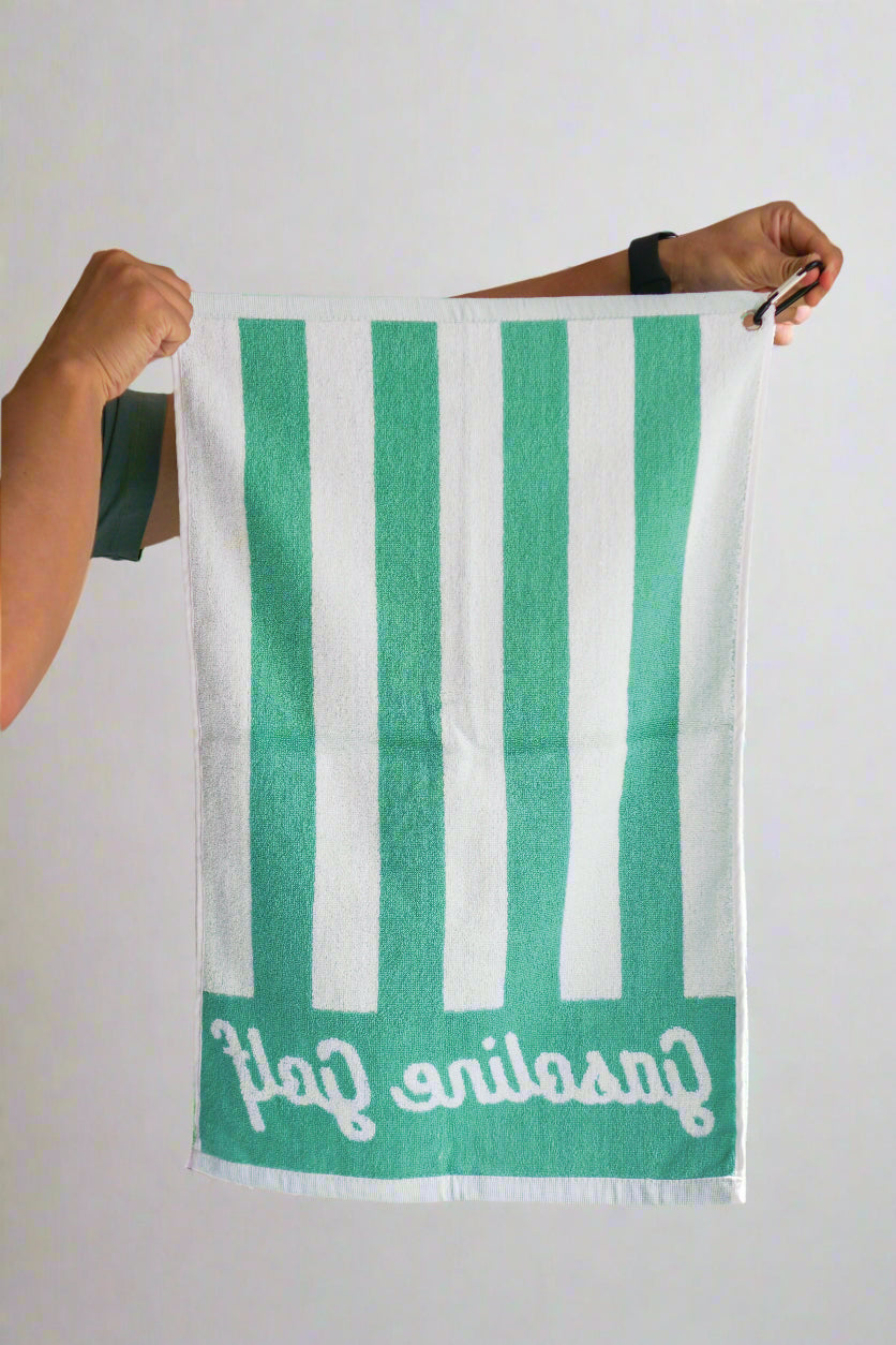 Striped Mint Green Golf Towel