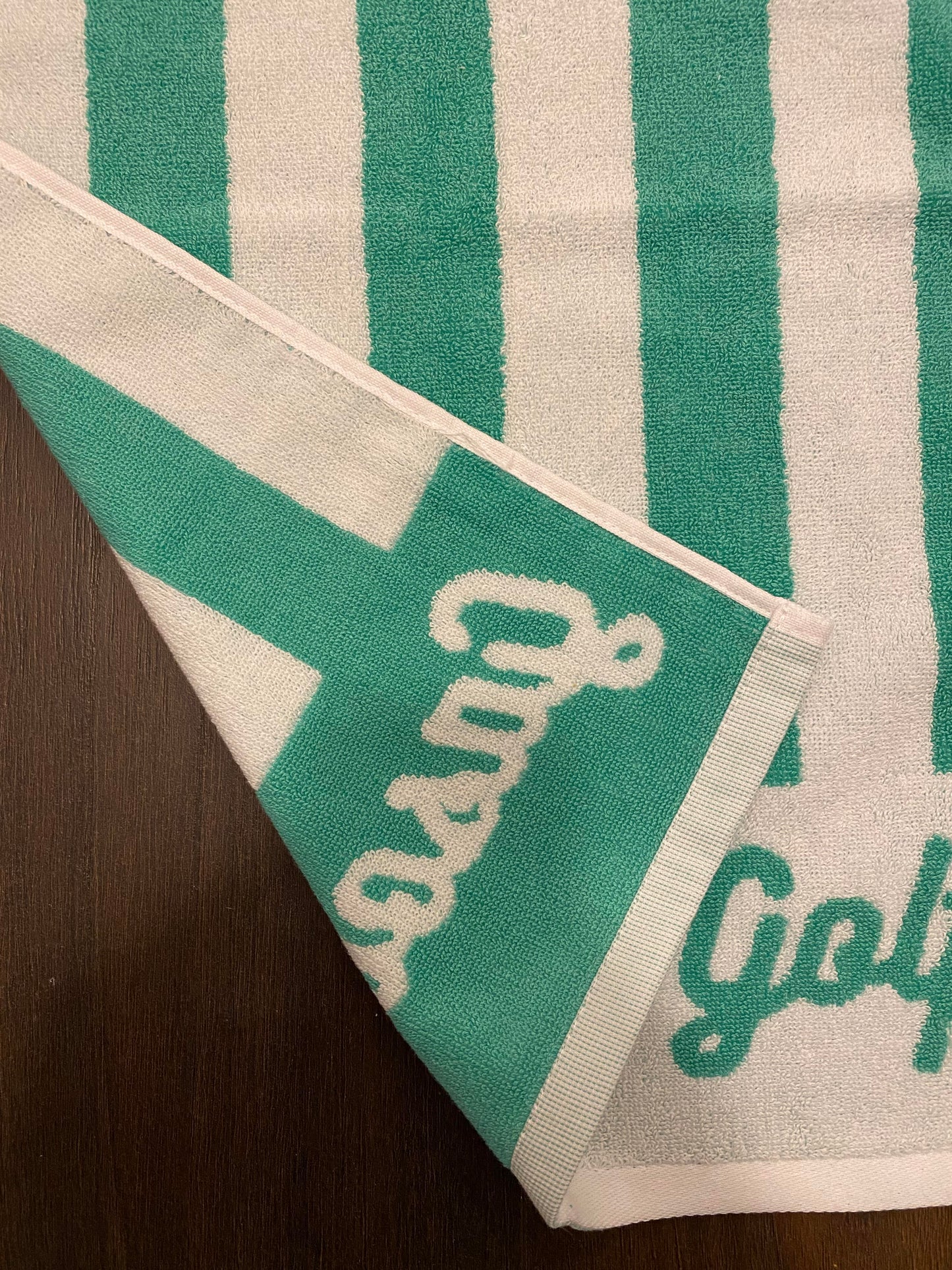 Striped Mint Green Golf Towel